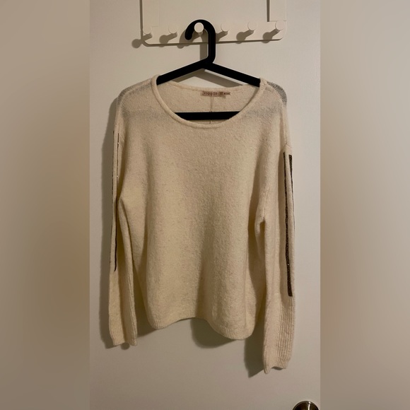 Off White Wool & Alpaca Wool Sweater with glitter tapes - Picture 1 of 2